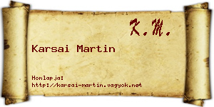 Karsai Martin névjegykártya