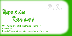 martin karsai business card